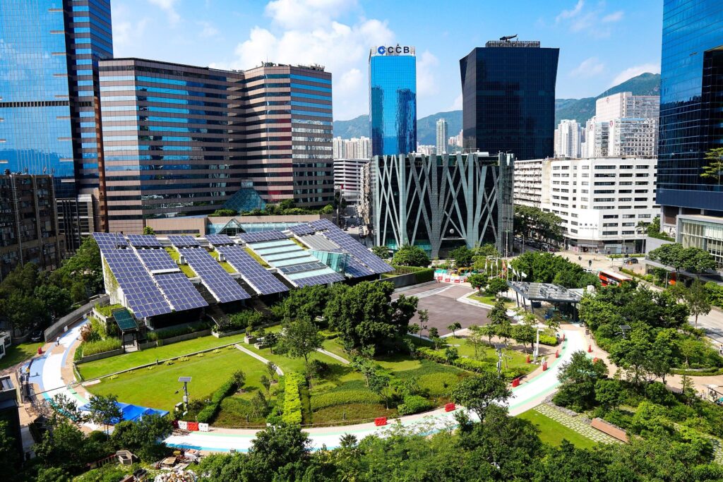 buildings with solar panels